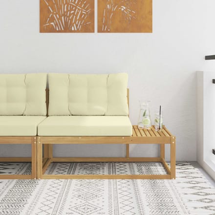 vidaXL - Buiten - eindsofa - met - kussen - Wit - 115 - x - 83 - x - 73 - cm - Polyester