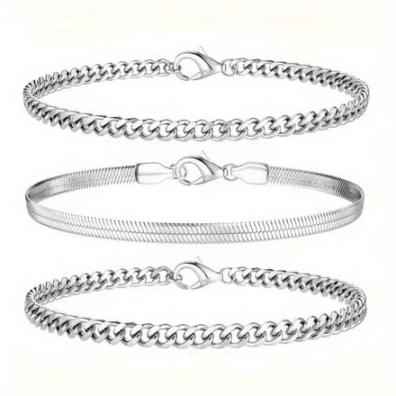 Nivard Armband - Staal - Nep Zilver - Dames - 3 St - Zilver B