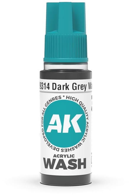 AK 3rd Gen Acrylics: Dark Grey Wash (18ml)