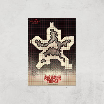 Stranger Things Map Giclee Art Print - A4 - Print Only