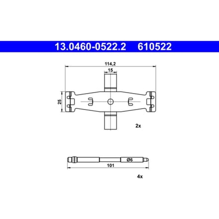 Montageset, remblokset ATE 13.0460-0522.2