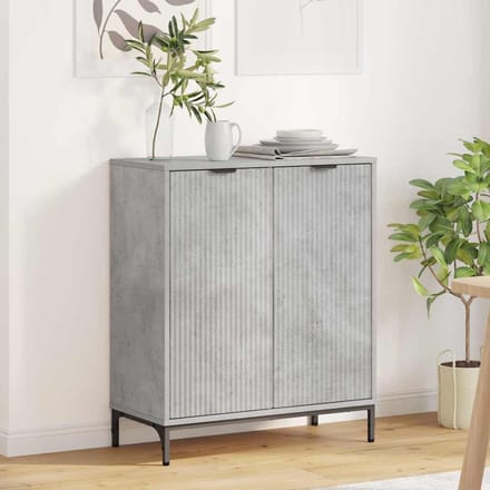 vidaXL - Dressoir - Beton - Grijs - 69,5 - x - 33 - x - 82 - cm - Bewerkt - hout