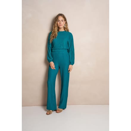 Lofty Manner Broek Trouser Amaris Rb40 Teal Dames Maat - XS