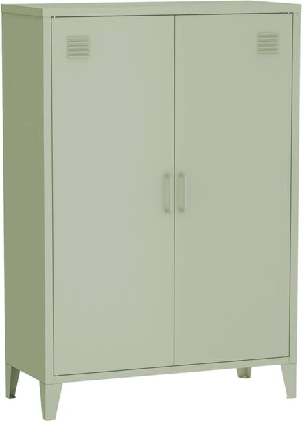 sweeek - Industriële metalen kast 2 vakken 2 deuren 75cm - soho