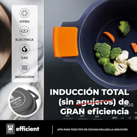 Diepe Braadpan met Deksel 36 cm - Grijs - Efficiënt Koken