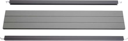Eindset voor WPC privacyscherm Sarthe, eindprofiel windscherm, aluminium paal ~ 90cm, grijs
