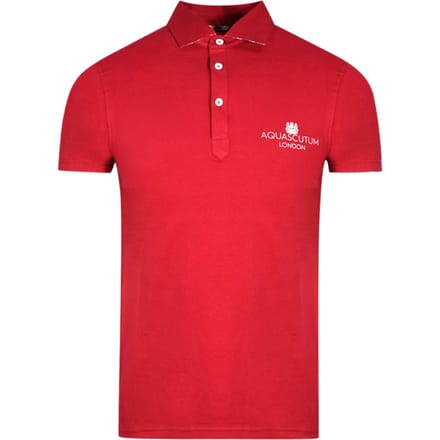 Aquascutum London vet logo rood poloshirt