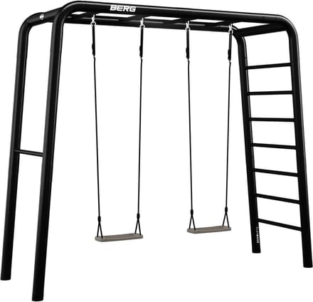 BERG PlayBase Medium Multifunctioneel Speeltoestel - Rekstok en ladder - Met 2 schommels - Zwart