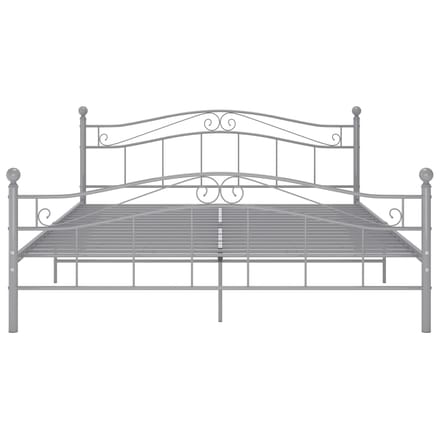 vidaXL - Bedframe - metaal - grijs - 200x200 - cm