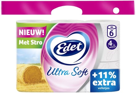 Edet toiletpapier Ultra Soft - 4-laags - 6 rollen (stro)