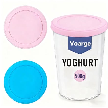 Set van 2 Herbruikbare Siliconen Deksel voor Yogurt Bekers - 10 cm