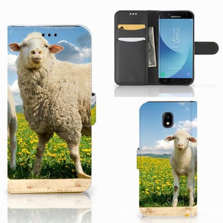 Samsung Galaxy A30 Telefoonhoesje met Pasjes Schaap en Lammetje