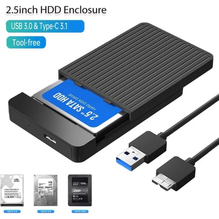 2.5” Inch SSD Behuizing SATA Naar USB 3.1 Mobiele Harde Schijf Behuizing Voor Schijf HDD Type USB-C Behuizing Ondersteunt SSD HDD Capaciteit Max Tot 6TB USB3.0 interface blue