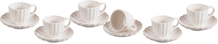 Almina Bloomy Espressokoppenset - 12-delig - 75 ml - Keramiek