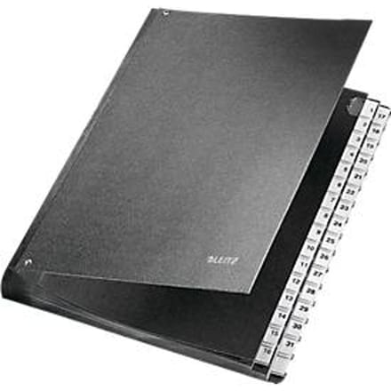 LEITZ® sorteermap, voor A4, numeriek, 31 waaiers, grijs karton, zwart
