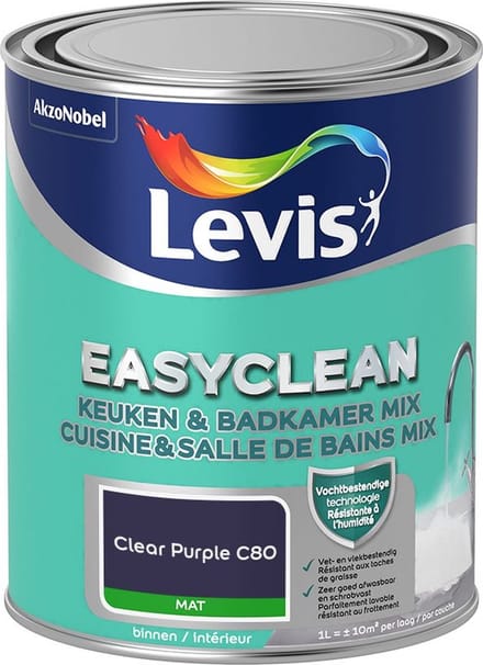 Levis - Easyclean Keuken & Badkamer Mix - Clear Purple C80 - Mengverf - 1 L