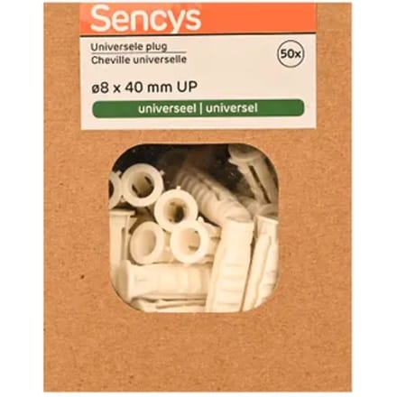 Sencys Universele Plug Nylon - Diam. 8x40mm - 50 Stuks