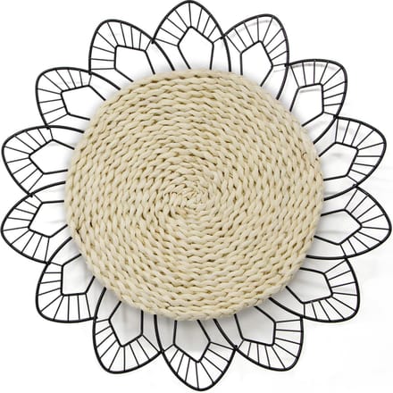 Art for the Home Metal Art Bloem met rotan diameter 47cm