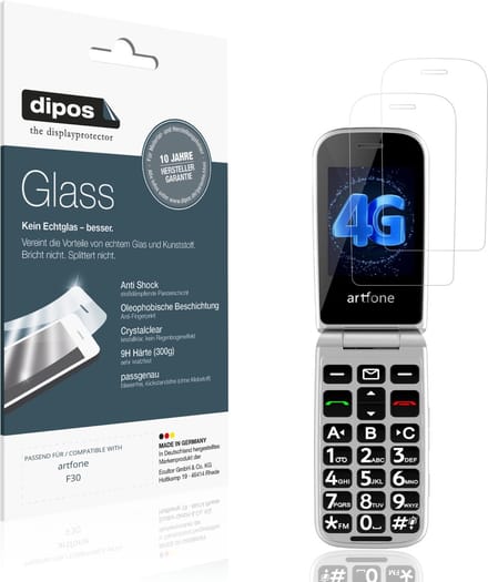 dipos – 2x Pantserfolie geschikt voor artfone F30 | 9H Screenprotector