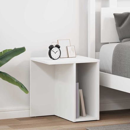vidaXL - Bijzettafel - 2 - st - Wit - 37 - x - 32 - x - 40 - cm - Bewerkt - hout