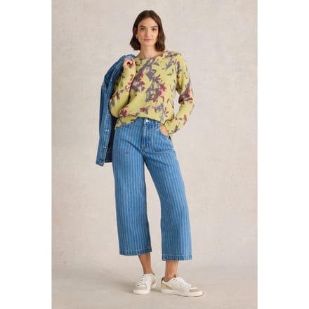White Stuff Tia Wide Leg Crop Jean Denim Multi Maat: 10 REGULAR | Jeans Outlet | Dames | Blauw