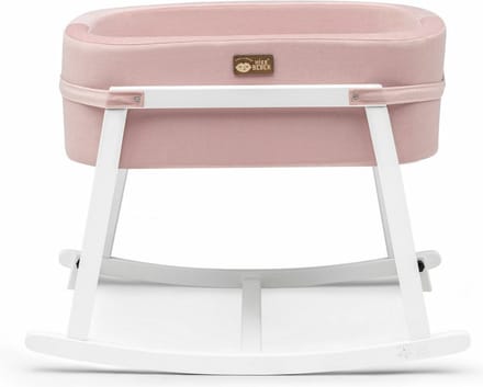 Asir Wieg - roze/wit - 90 x 70 x 58 cm - Inclusief matras