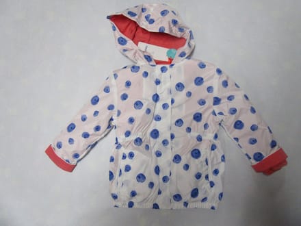 Noukie's - Jas - Meisje - Uitneembare voering  - Wit stip blauw  - 3 jaar 98