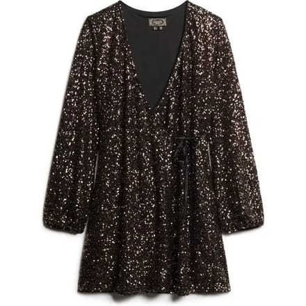 Mini-overslagjurk met pailletten Superdry