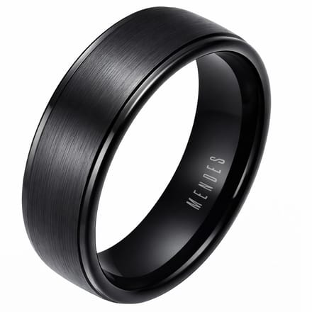 Herenring Wolfraam Zwart 8mm-18mm