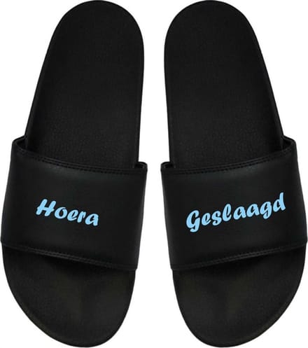 Cadeau Sint - Cadeau Kerst- Cadeau Examen - Cadeau Geslaagd - Badslippers Geslaagd - Blauw 40