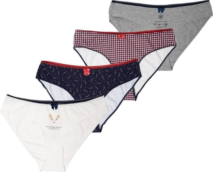 Happy Shorts Dames Kerst Slips Onderbroeken 4-Pack - Maat XL