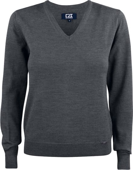 Cutter & Buck Everett V-neck Dames 355431 - Antraciet Melange - S