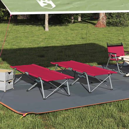 vidaXL - Opvouwbaar - Campingbed - 2 - st - Rood - 194 - x - 62,5 - x - 42,5 - cm