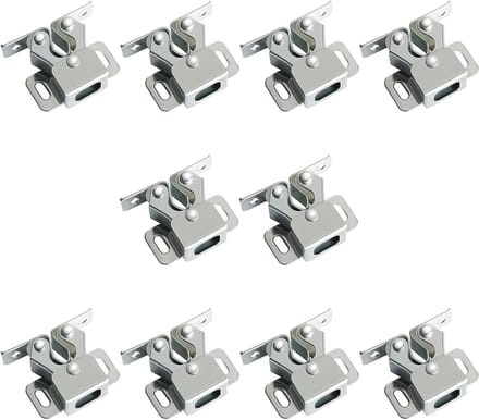 10 Stuks Dubbele Roller Slot voor Keukenkastdeuren, Veiligheidsvergrendeling en Kastrollers (Wit)
