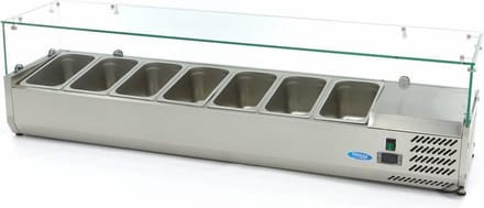 Opzetkoelvitrine - 160 cm - 7 x 1/3 GN Bakken
