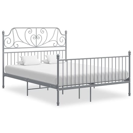 vidaXL - Bedframe - zonder - matras - metaal - grijs - 140x200 - cm