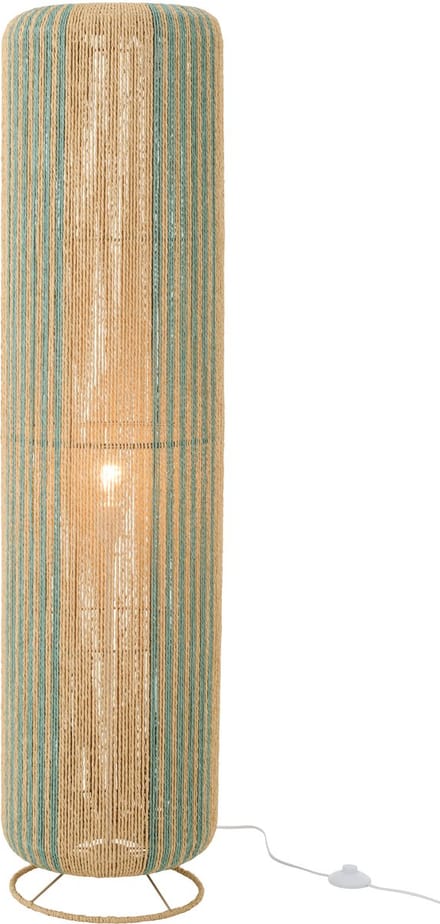 J-Line lamp Touw Cilinder - metaal - turkoois/naturel - large