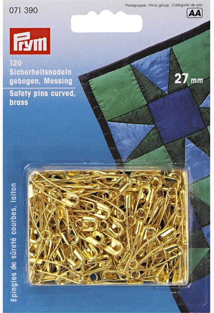 PRYM V.pelden .gebogen MS 27 mm goudkleurig 071390 - Veiligheidsspelden - Prym