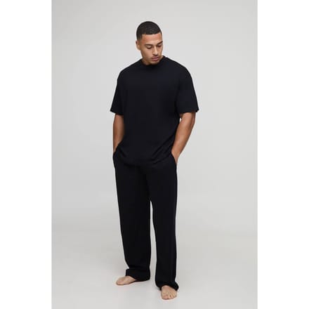 MAN Loungewear Oversized T-Shirt And Relaxed Jogger Set | Black | Size Medium