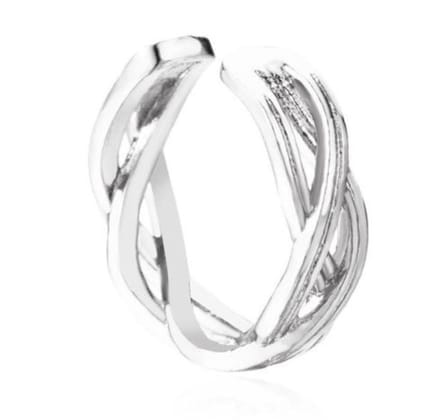 Braided ear cuff | zilver gekleurd