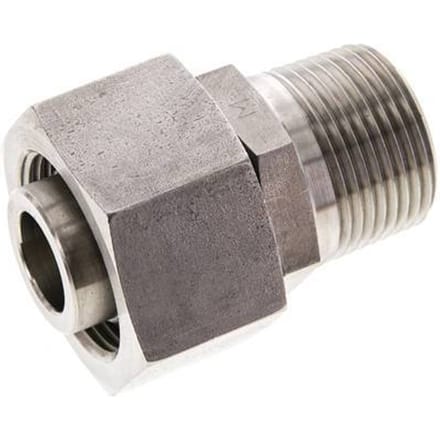 25S & 1'' NPT RVS Rechte Draaidoorvoer Buitendraad 400bar Verstelbaar ISO 8434-1