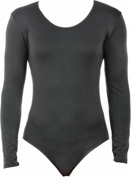 J&C body lange mouw microfiber 6889 - Bodysuit dames - Ronde hals - Grijs / S/M