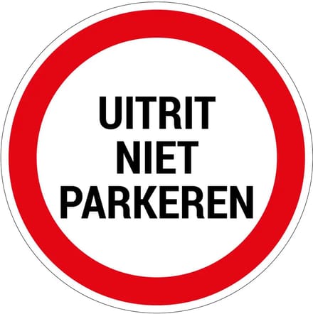 Uitrit niet parkeren bord | gecoat dibond materiaal | 60 cm