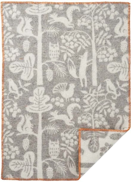 Klippan recyled wool wiegdeken 65x90cm Tree Climbers grijs