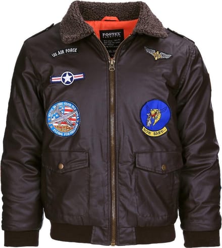 Fostex Garments - Kids PU leather flight jacket (kleur: Brown / maat: S)
