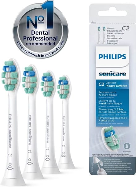 Philips Sonicare C2 Optimal Plaque Defence HX9024/10 - Opzetborstels - 4 stuks