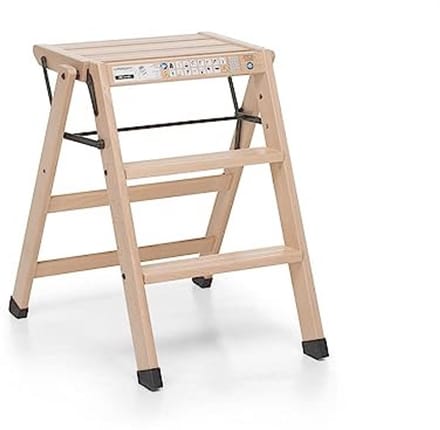 3-traps klapkruk, naturel met antislip treden