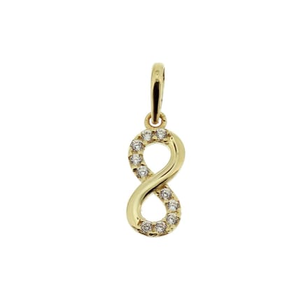 Marie Celeste hanger infinity zirkonia 10 mm - Goud
