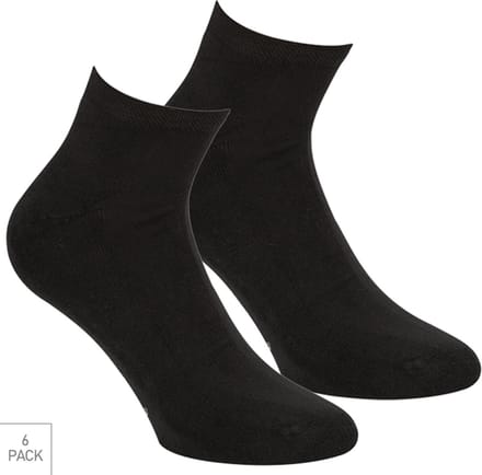 Boru Bamboo - 6-Pack - Quarter Sokken - Bamboe - Naadloos - Heren / Dames - zwart - 36-40 - 2302