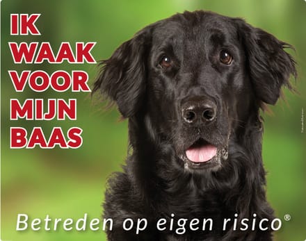 Flatcoated Retriever Waakbord - Ik waak voor mijn